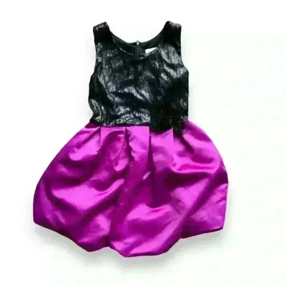 Girl's Size 12 Zoe Sequin Bubble Pink Black Party Dress